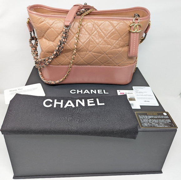 🚨SALE!🎉HP🎉CHANEL Pink Bag Gabrielle Calfskin Medium Hobo Shoulder Bag💓 RARE! - Picture 2 of 16